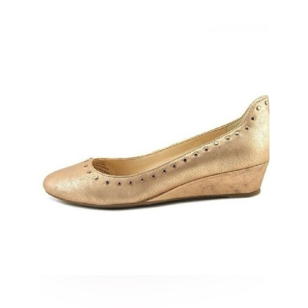 Karl Lagerfeld size 10 Women's Metallic Rose Gold‎ Wedge Ballet